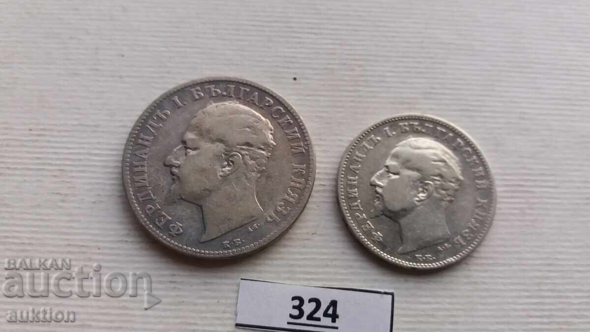Livrarea 1 i 2 leva 1894 argint - Ferdinand Livrarea 1 i 2 leva 1894 argint - Ferdinand