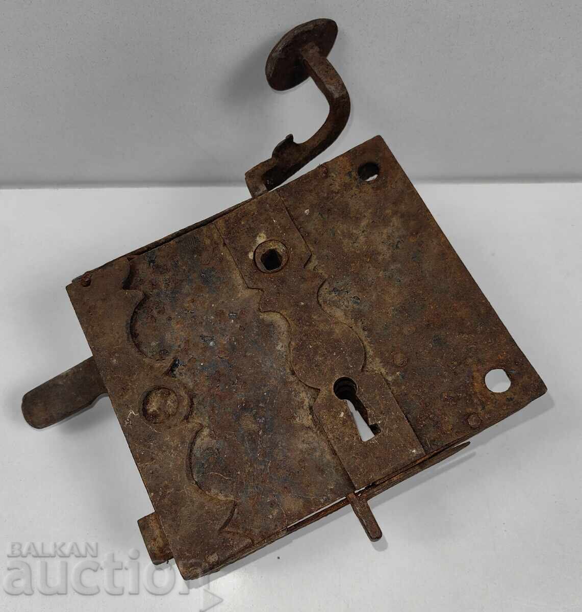 BIG VERY OLD DOOR LATCH FALLING BOLT WORKS NO KEY