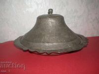 Farfurie de cupru cositorită din perioada Renașterii Naționale cu capac, secolul al XIX-lea