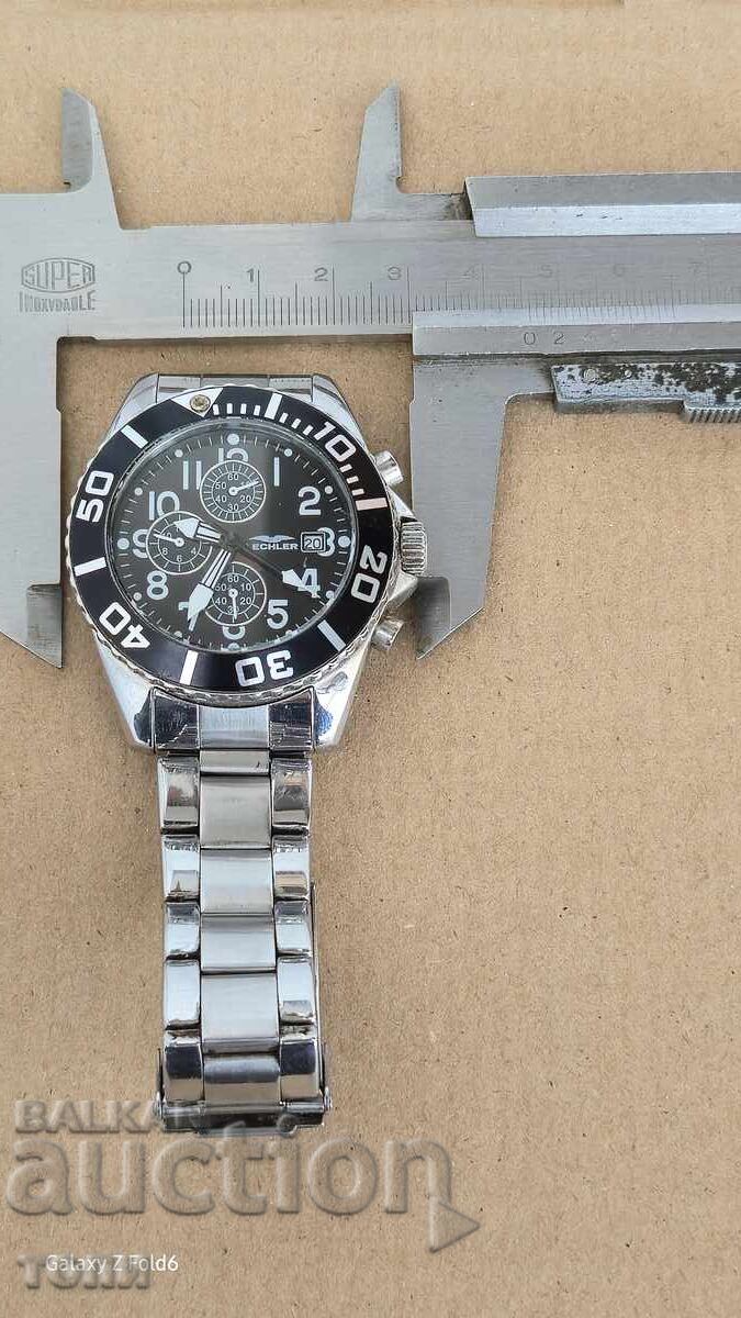 LECHLER CHRONOGRAPH QUARTZ RARE WORKS WITHOUT WARRANTY BZC !! - 6