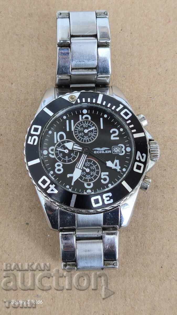 LECHLER CHRONOGRAPH QUARTZ RARE WORKS WITHOUT WARRANTY BZC !!