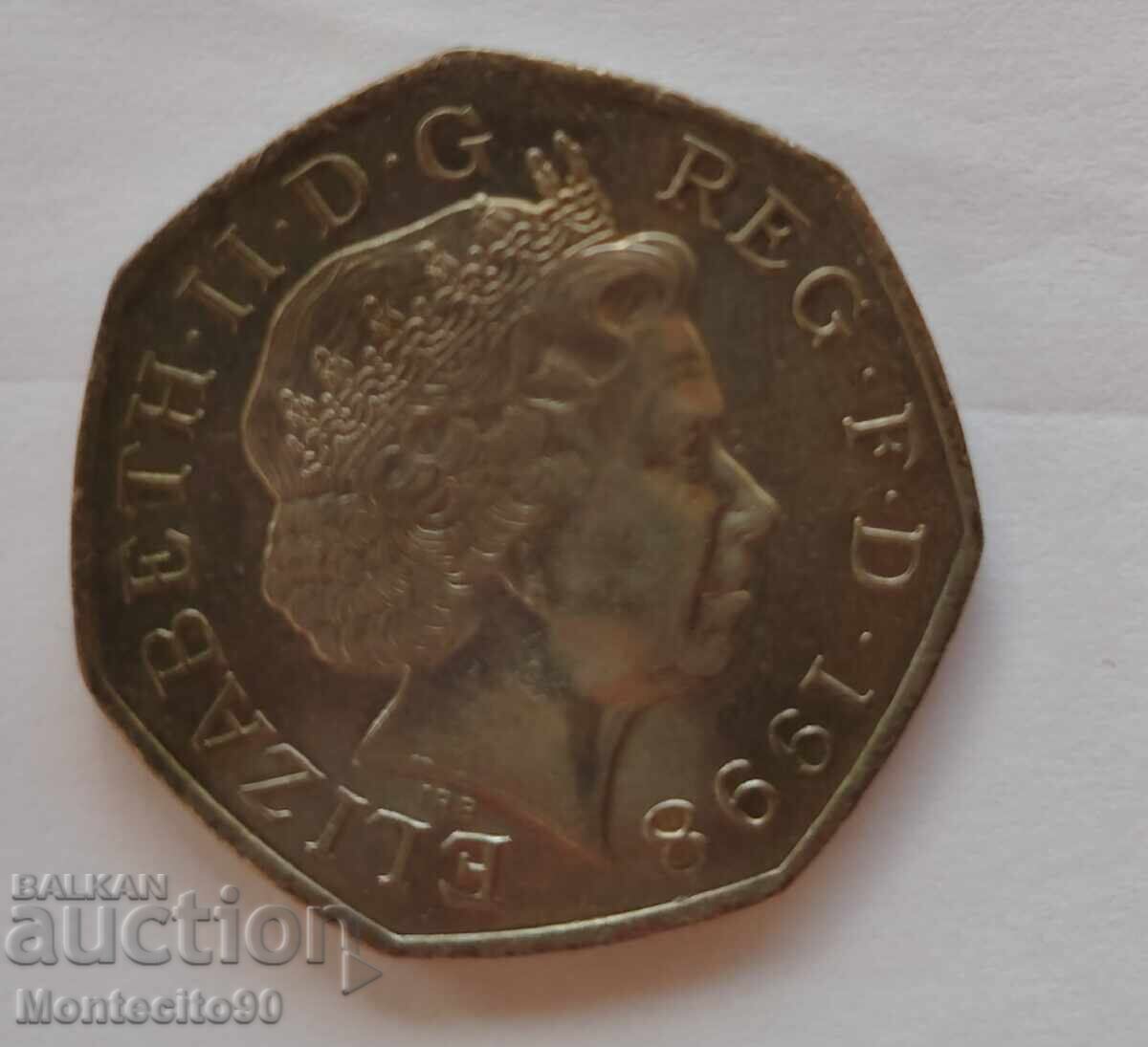 50 πένσα 1998 50η Επέτειος - Εθνική Υπηρεσία Υγείας με τιμή 3.00 BGN | € 1.53