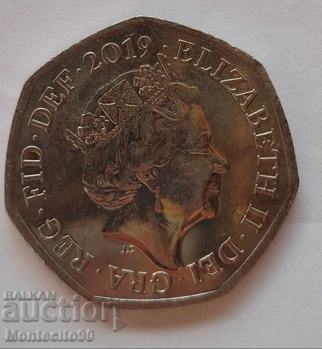 50 de peni 2019 Sherlock Holmes cu preț 5.50 BGN | € 2.81