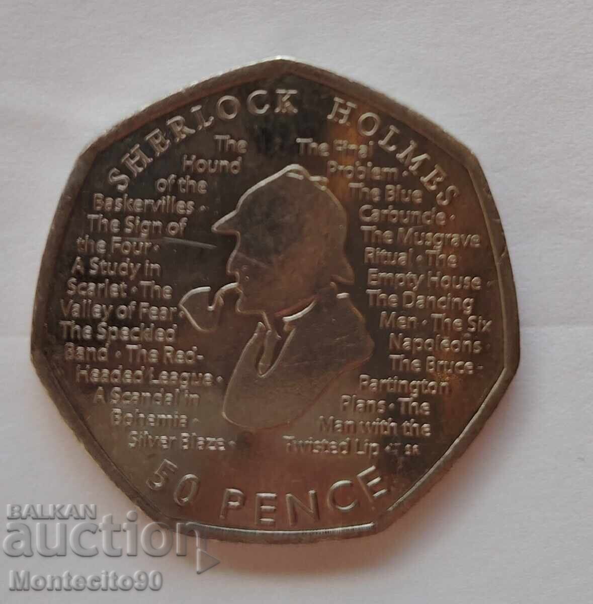 50 de peni 2019 Sherlock Holmes