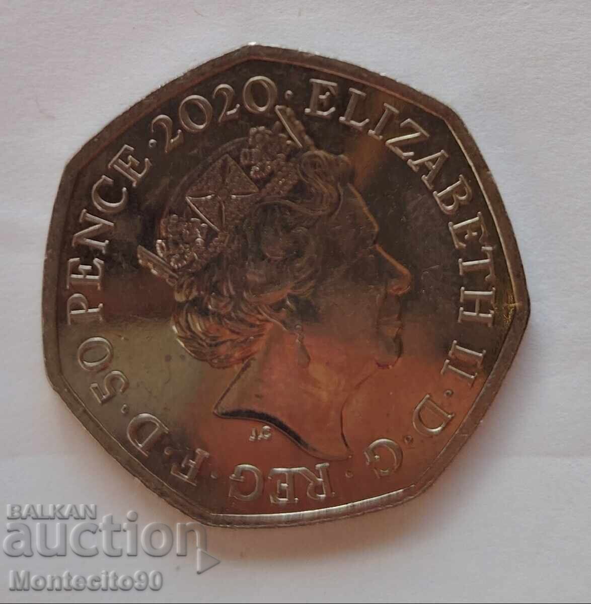 50 pence 2020 Brexit (January 31, 2020) with price 5.00 BGN | € 2.56