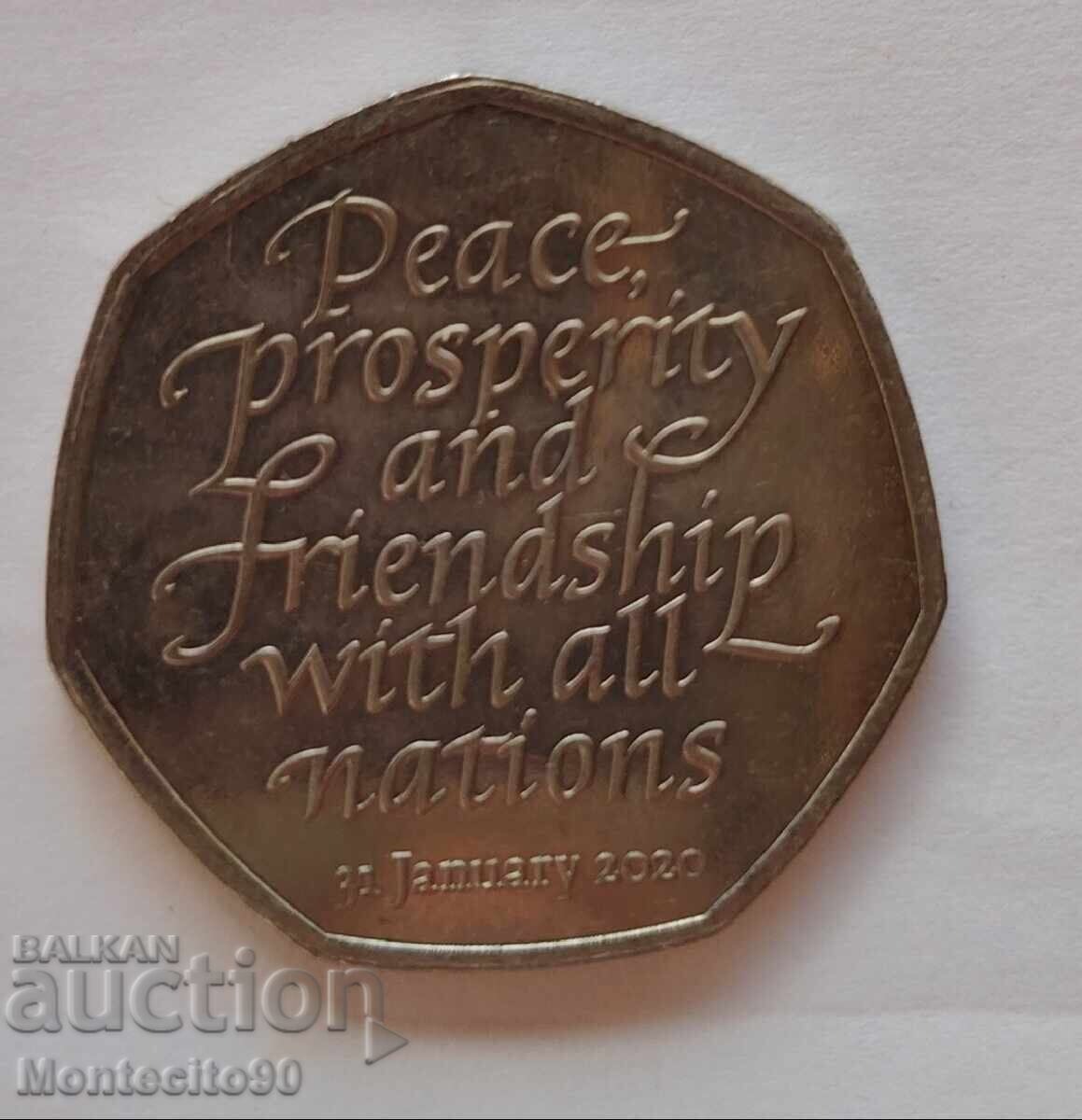 50 pence 2020 Brexit (January 31, 2020)