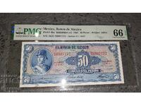 Πιστοποιημένο χαρτονόμισμα Μεξικού 50 Pesos 1961 PMG 66 EPQ