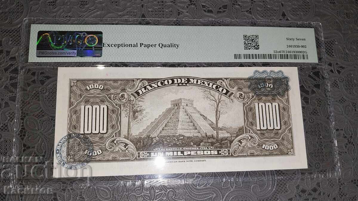 Πιστοποιημένο χαρτονόμισμα από το Μεξικό 1000 Πέσο 1971 PMG 67 EPQ με τιμή 350.00 BGN | € 178.95 Πιστοποιημένο χαρτονόμισμα από το Μεξικό 1000 Πέσο 1971 PMG 67 EPQ με τιμή 350.00 BGN | € 178.95