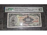 Πιστοποιημένο χαρτονόμισμα από το Μεξικό 1000 Πέσο 1971 PMG 67 EPQ