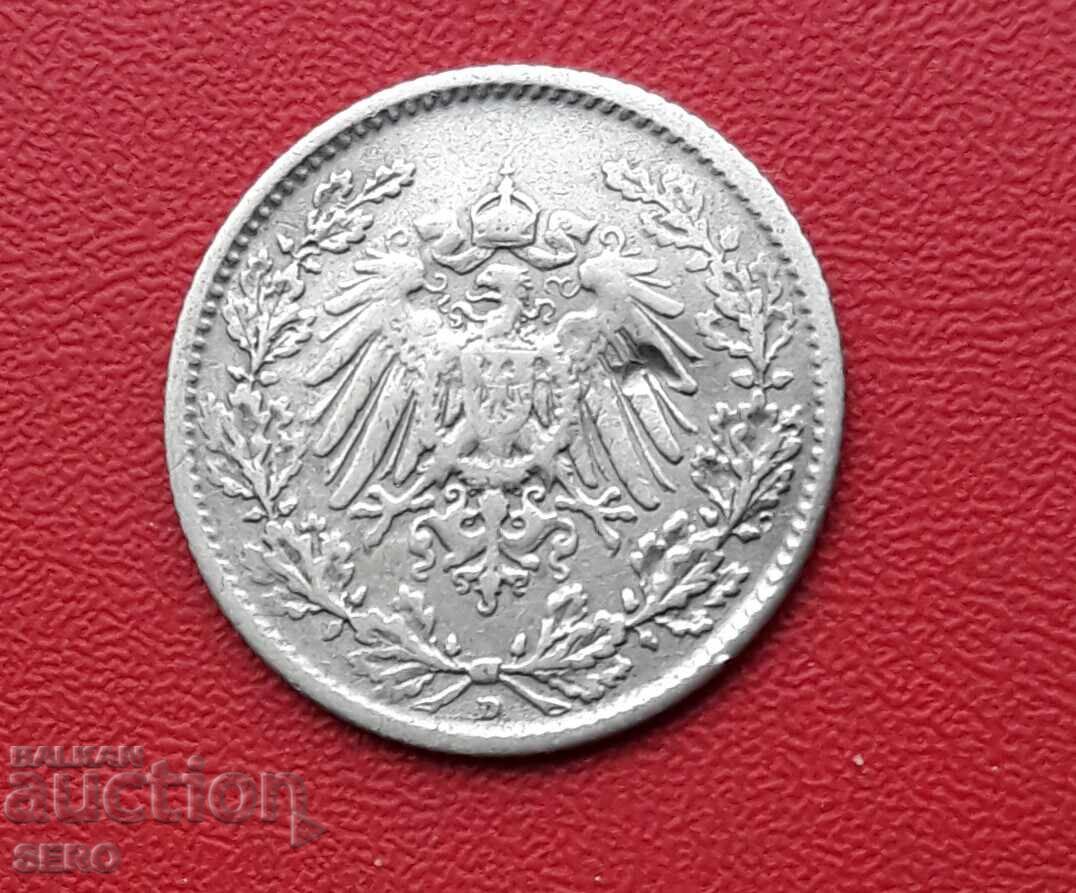 Germany - 1/2 Mark 1906 D - Munich with price 6.01 BGN | € 3.07