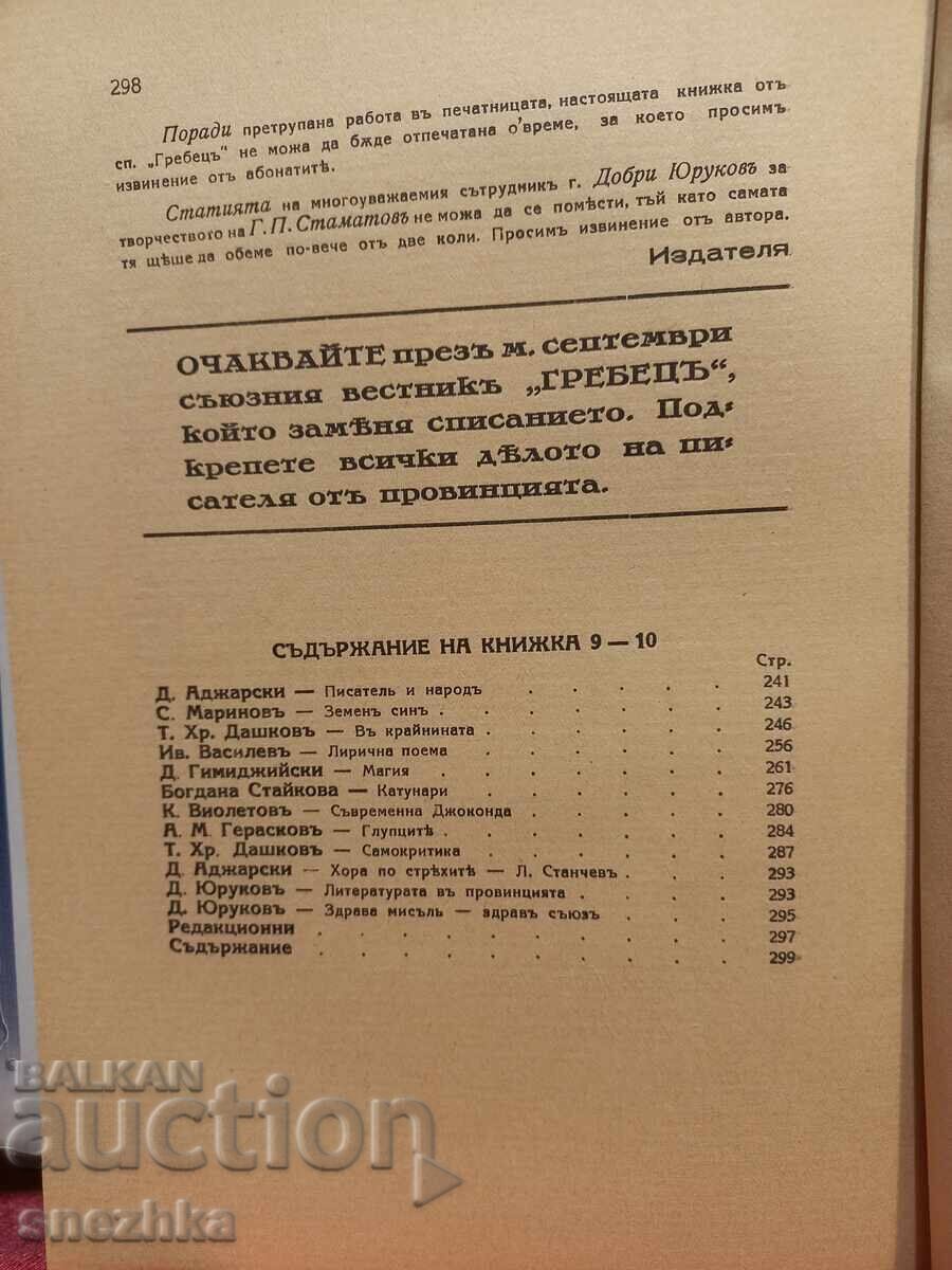Sale of Grebets (Rowers) book, issues 9-10, 1935, Stara Zagora with price 5.01 BGN | € 2.56