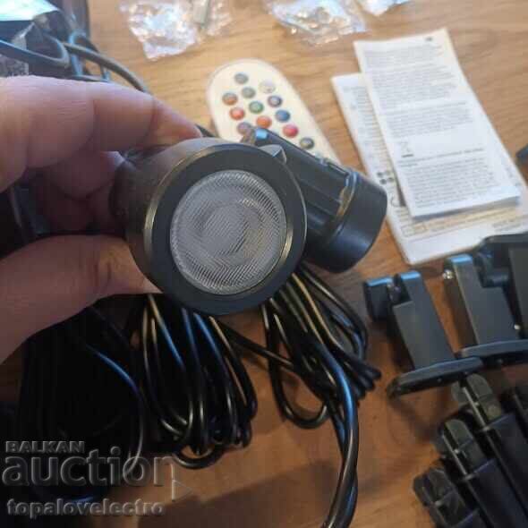 Παράδοση Σετ από 8 RGB προβολείς κήπου με τηλεχειριστήριο