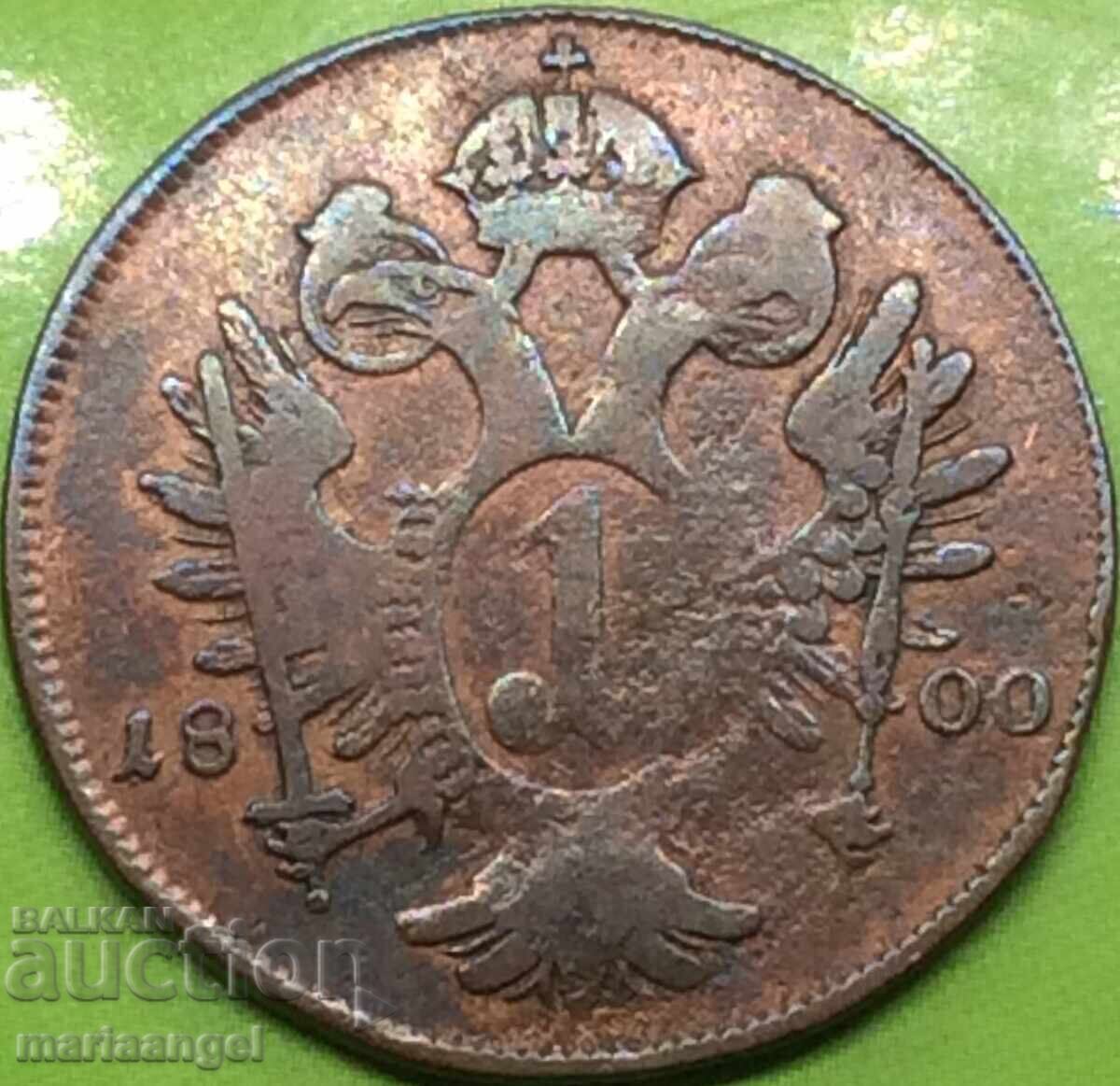 Licitație Austria 1 Kreuzer 1800 F - Tirolul de Nord Franz II împărat