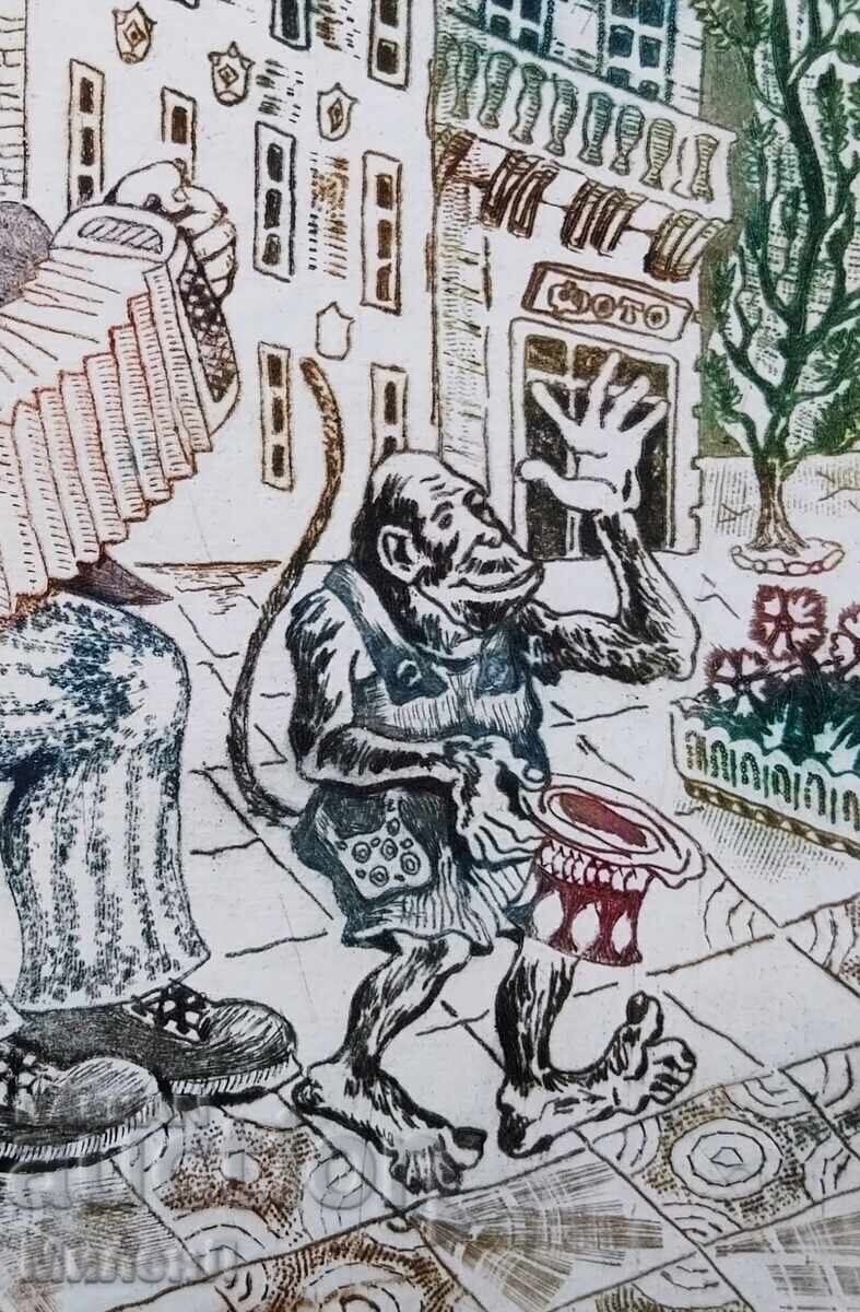 Livrarea Grafică umoristică, Muzician de stradă
