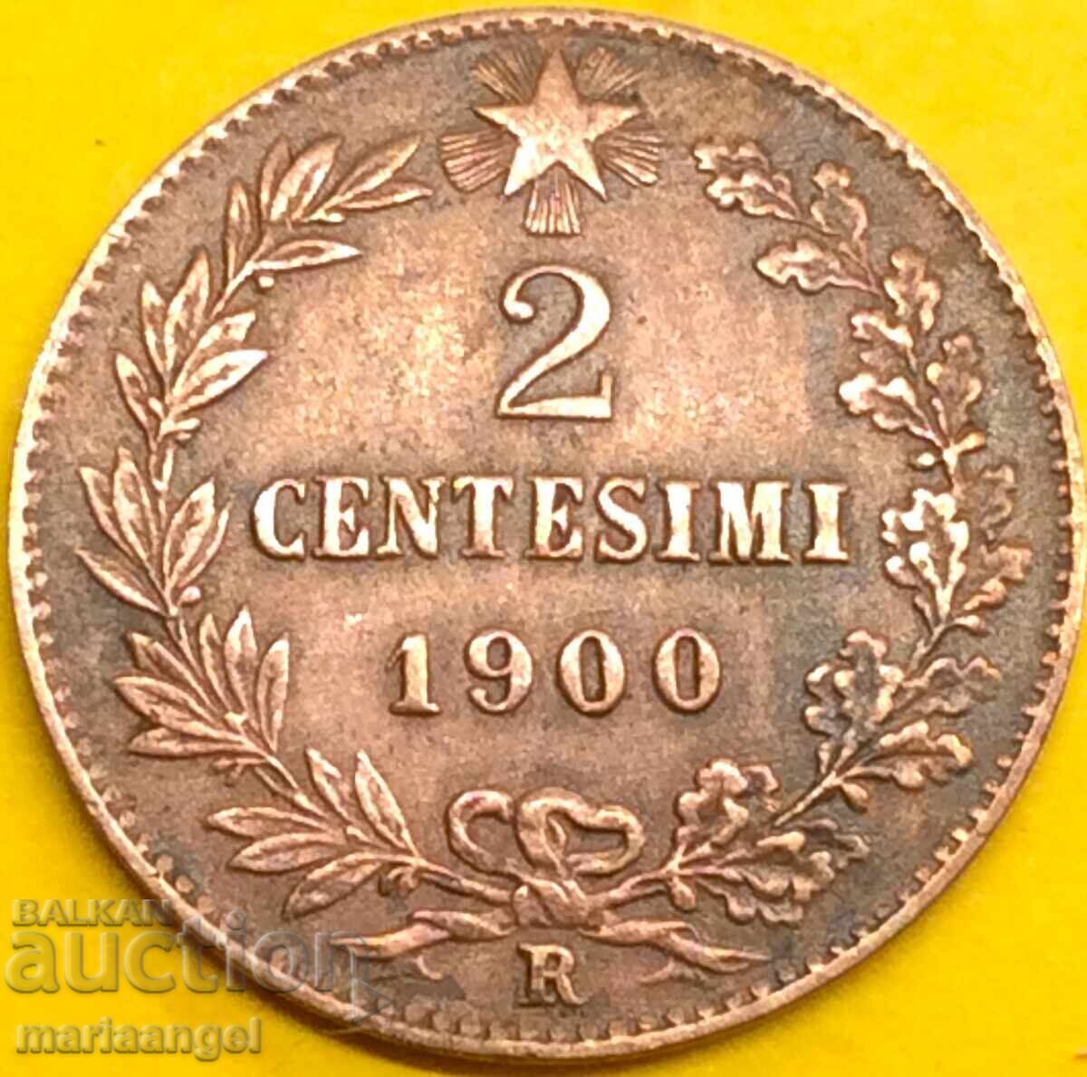 Livrarea Italia 2 centesimi 1900 regele Umberto 1 - neobișnuită Livrarea Italia 2 centesimi 1900 regele Umberto 1 - neobișnuită