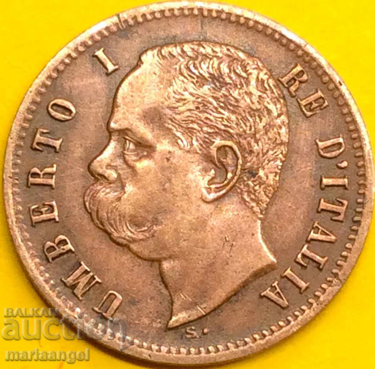 Italia 2 centesimi 1900 regele Umberto 1 - neobișnuită Italia 2 centesimi 1900 regele Umberto 1 - neobișnuită