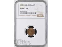1 penny 1901 MS 63 RB NGC