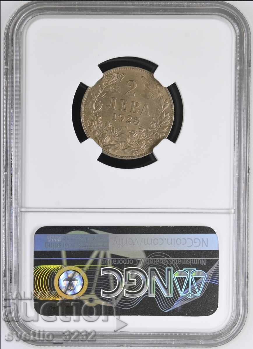 2 Leva 1925 MS 66 NGC with price 2399.00 BGN | € 1226.59