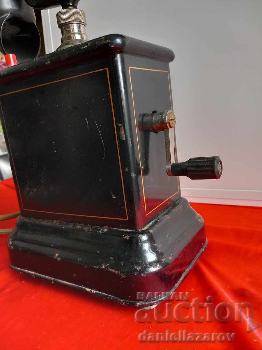 Licitație 1920g. Telefon Metalic Vechi cu Manivelă