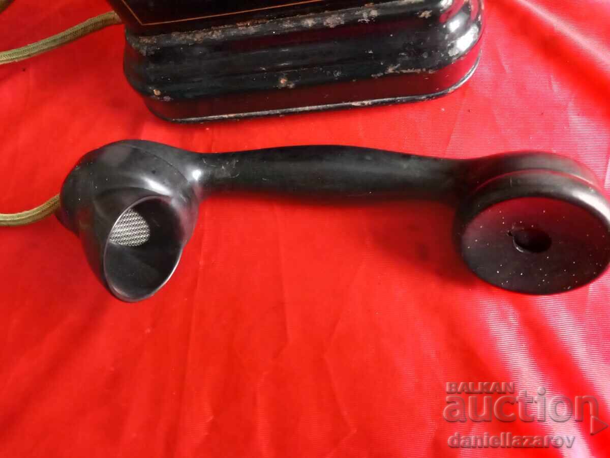 1920g. Telefon Metalic Vechi cu Manivelă - 5