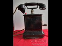 1920g. Telefon Metalic Vechi cu Manivelă