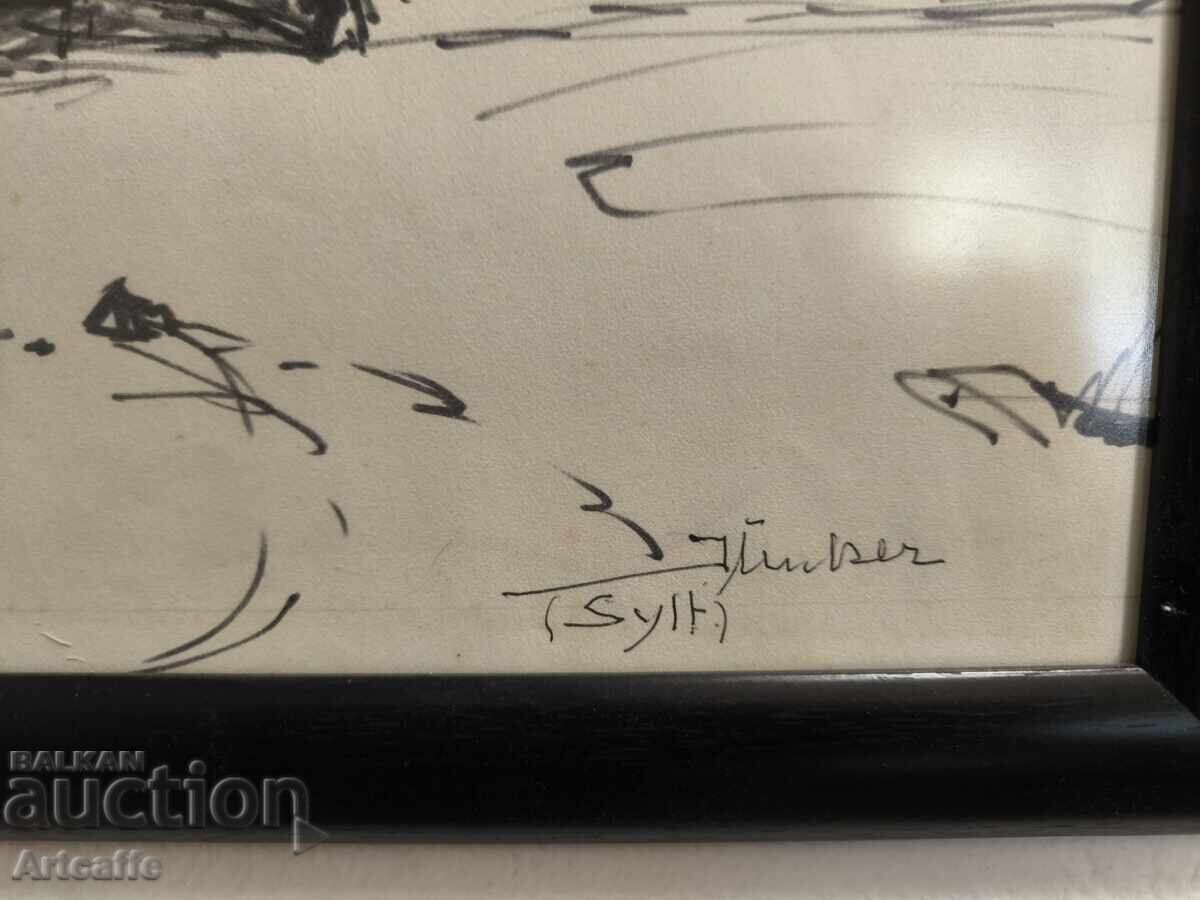 Auction Pencil drawing - signed, Boats Auction Pencil drawing - signed, Boats