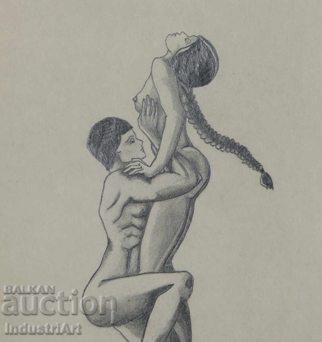 Delivery of Erotic drawing pencil portrait nude bodies