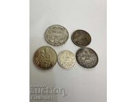 LOT OF SILVER AND NICKEL COINS - BULGARIA