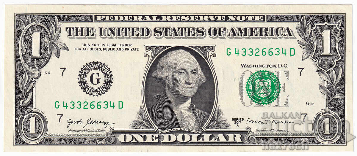 ❤️ ⭐ ΗΠΑ 2017 1 δολάριο Σικάγο G ⭐ ❤️ με τιμή 3.49 BGN | € 1.78