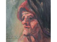 Tablou vechi, ulei pe pânză, portret