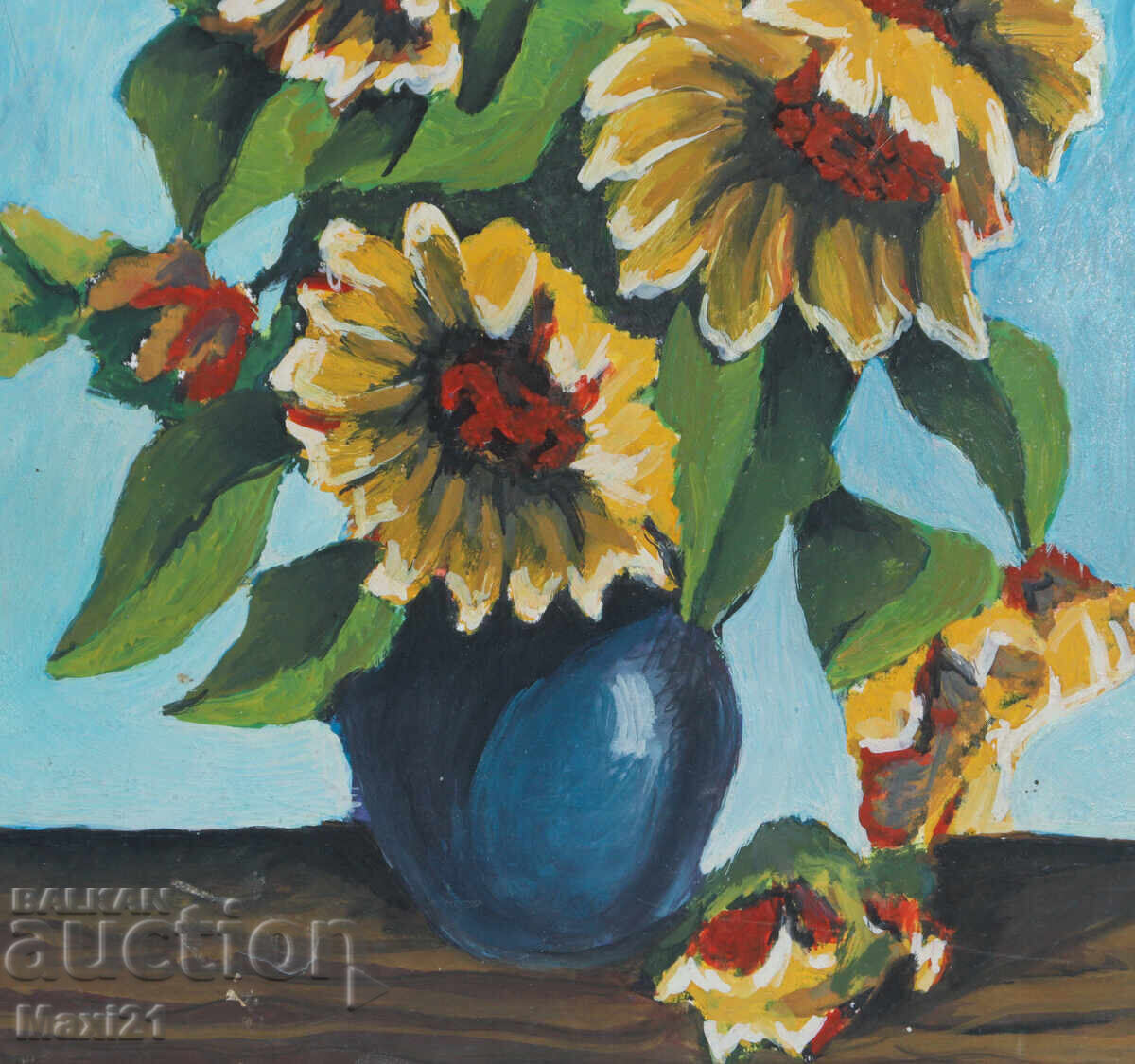 Old still life painting, tempera paints - 5