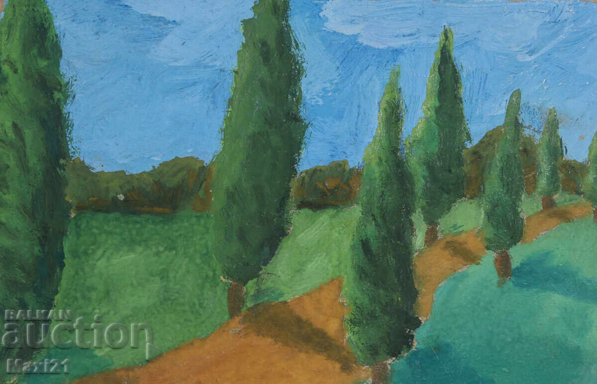 Pictură veche de peisaj, tempera cu preț 120.00 BGN | € 61.36