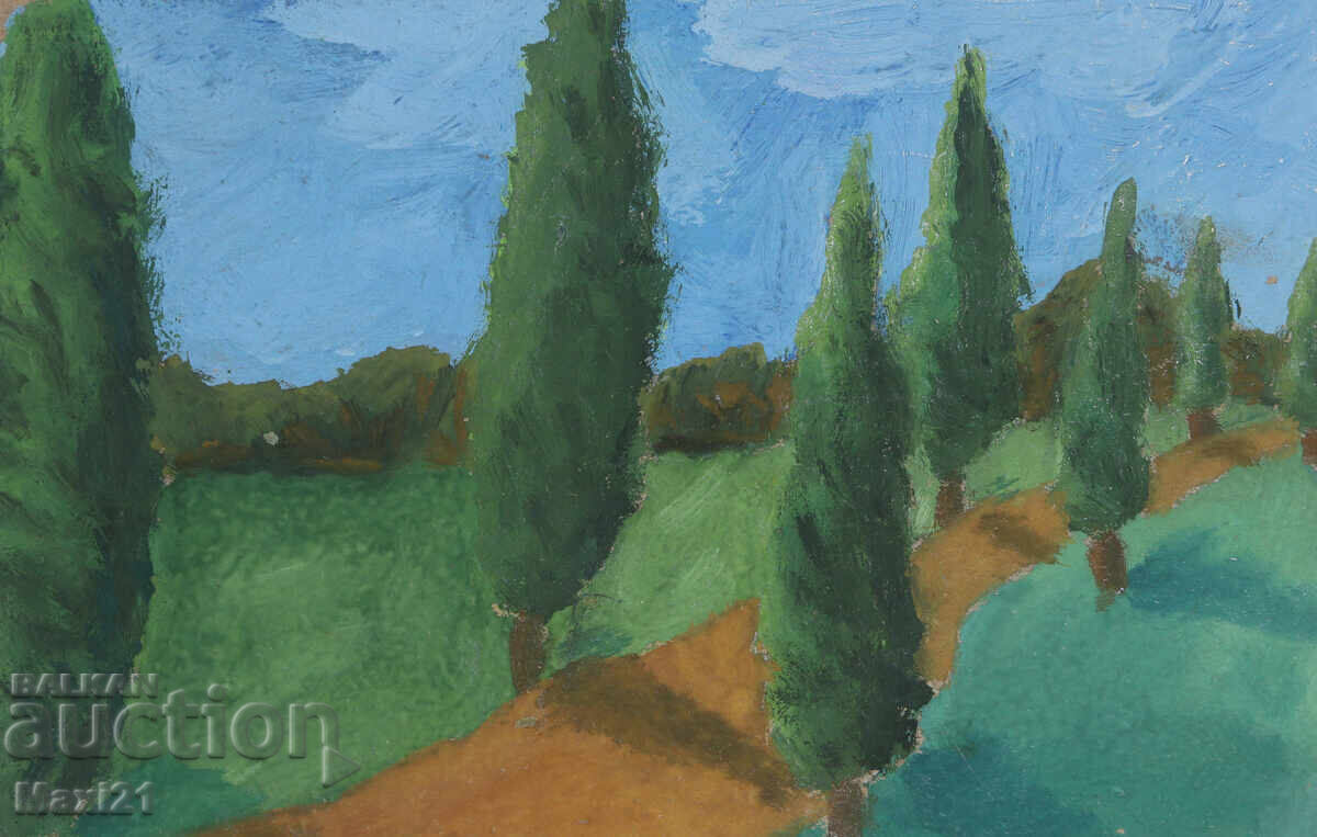 Licitație Pictură veche de peisaj, tempera