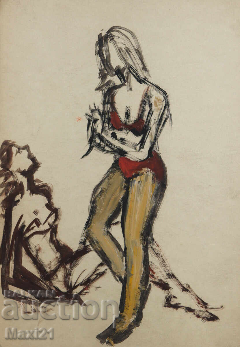 Old figurative painting, tempera paints with price 170.00 BGN | € 86.92