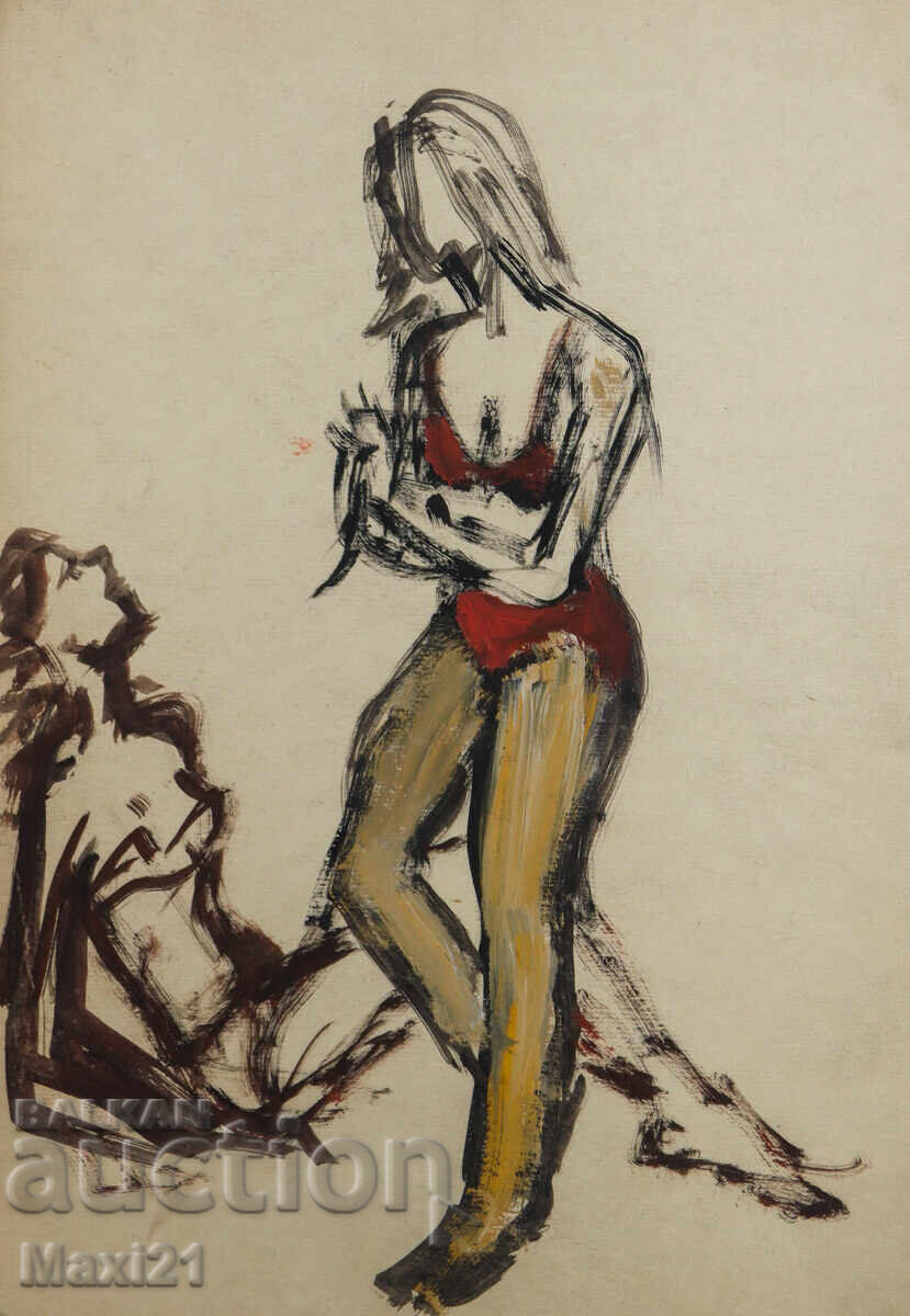 Auction  Old figurative painting, tempera paints