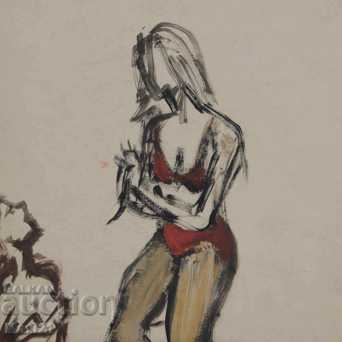 Delivery of Old figurative painting, tempera paints