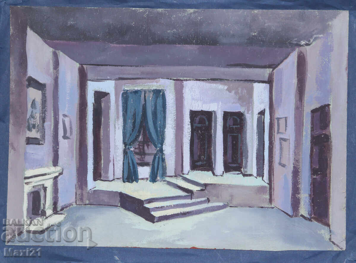 Аукцион Картина темперни бои сценография интериор