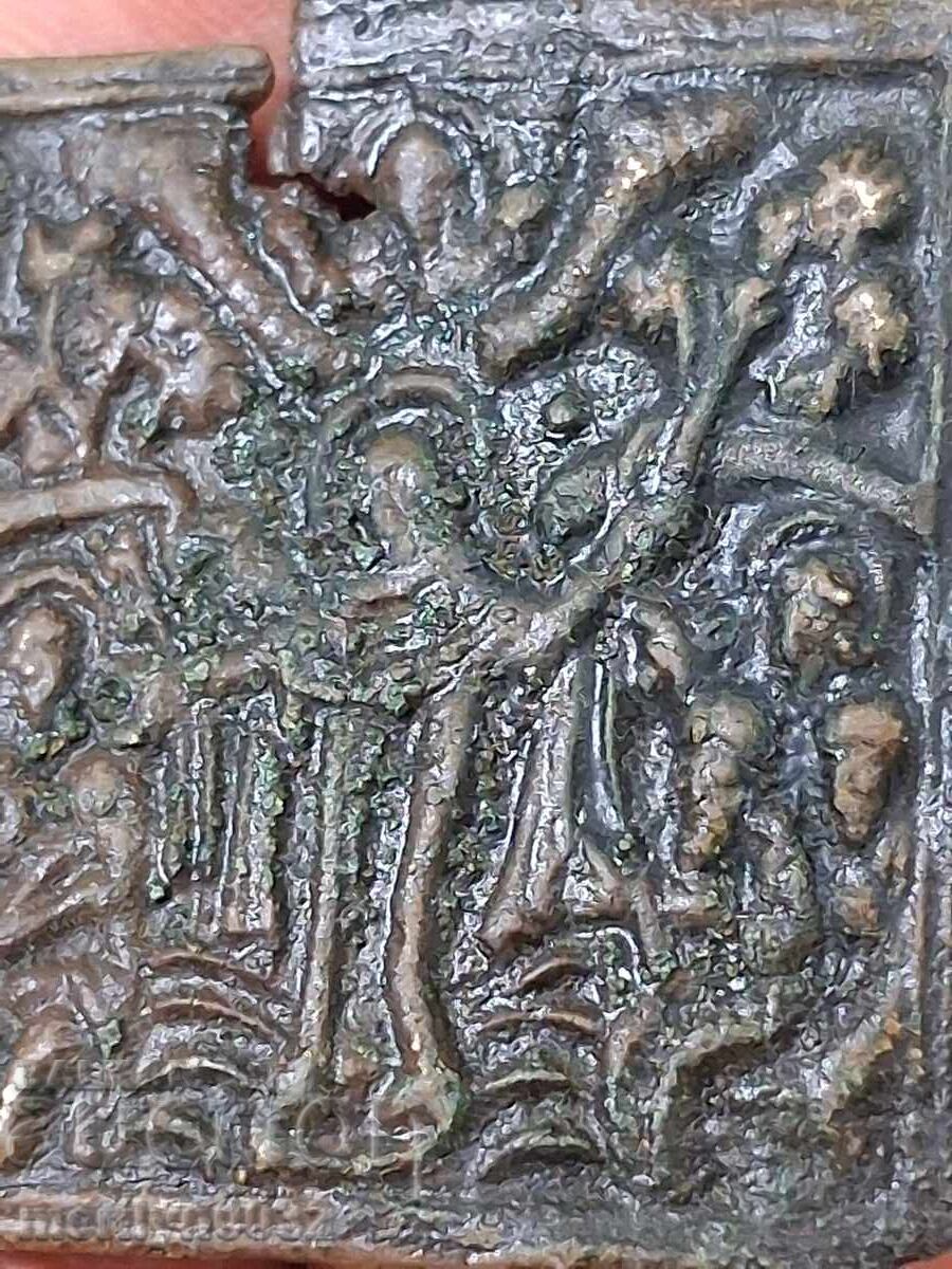 Αρχαία χάλκινη ρωσική εικόνα λαιμού 19ου αιώνα - 5