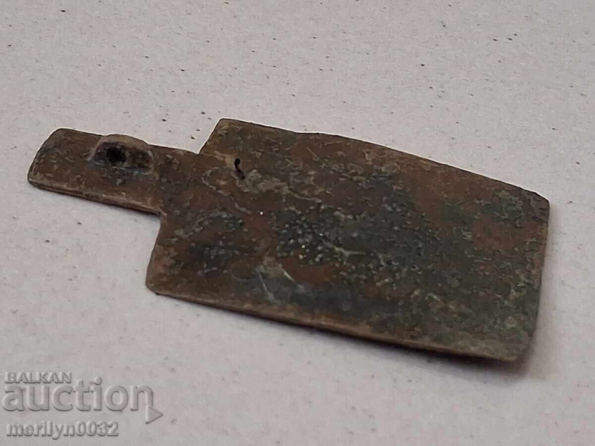 Αρχαία χάλκινη ρωσική εικόνα λαιμού 19ου αιώνα - 6