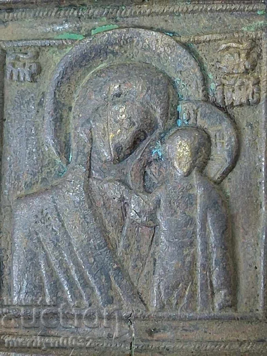 Αρχαία χάλκινη ρωσική εικόνα 19ου αιώνα με τιμή 117.00 BGN | € 59.82