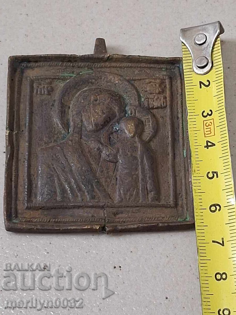 Παράδοση Αρχαία χάλκινη ρωσική εικόνα 19ου αιώνα