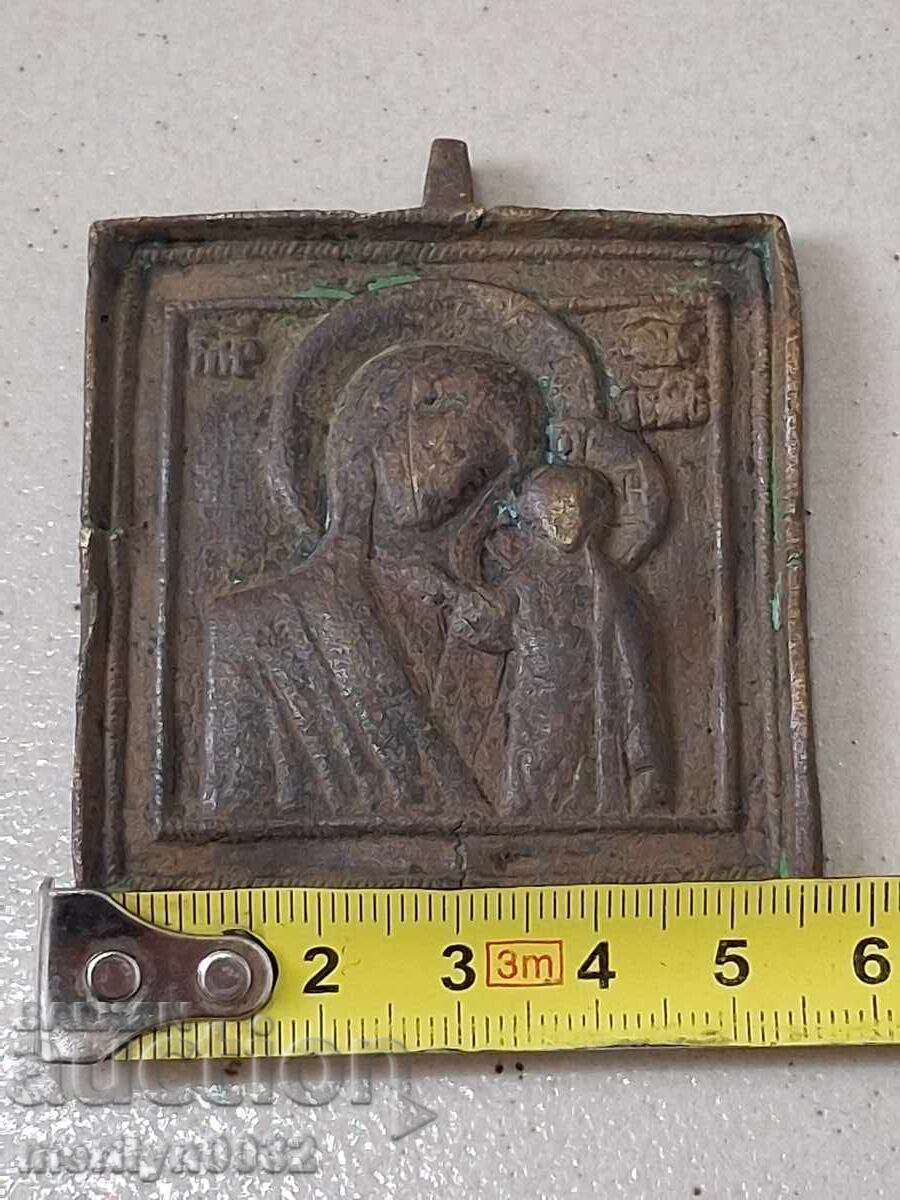 Αρχαία χάλκινη ρωσική εικόνα 19ου αιώνα - 5