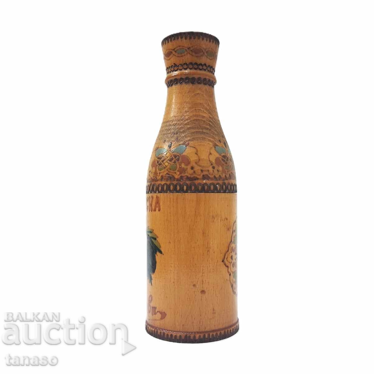 Decorative wooden bottle, souvenir, box, case, Troyan with price 29.00 BGN | € 14.83
