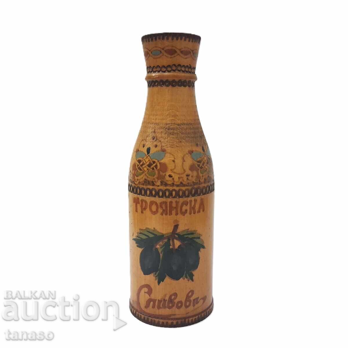 Decorative wooden bottle, souvenir, box, case, Troyan
