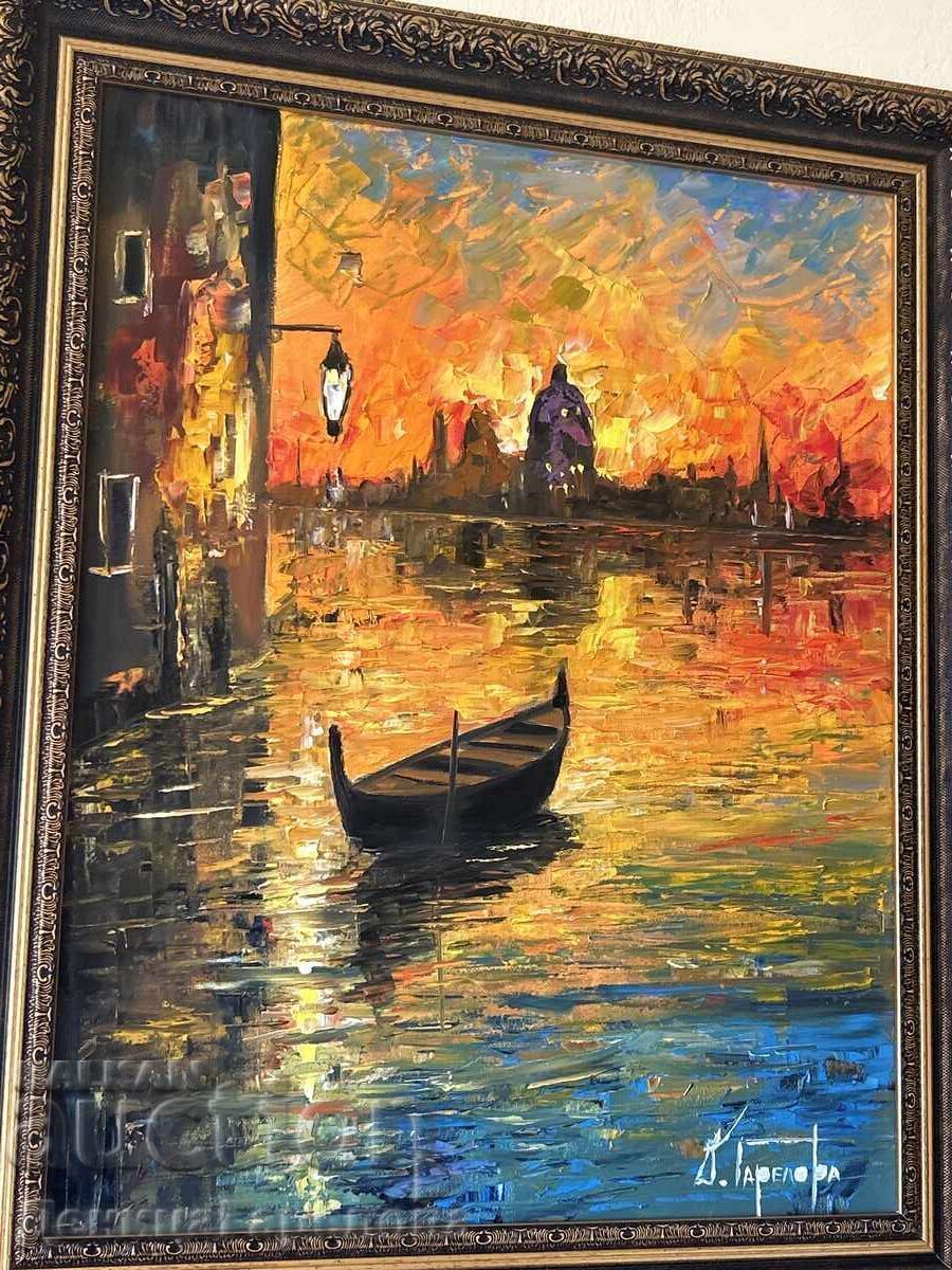 Denitsa Garelova painting, framed, 50/60 "The Golden Hour" with price 190.00 BGN | € 97.15