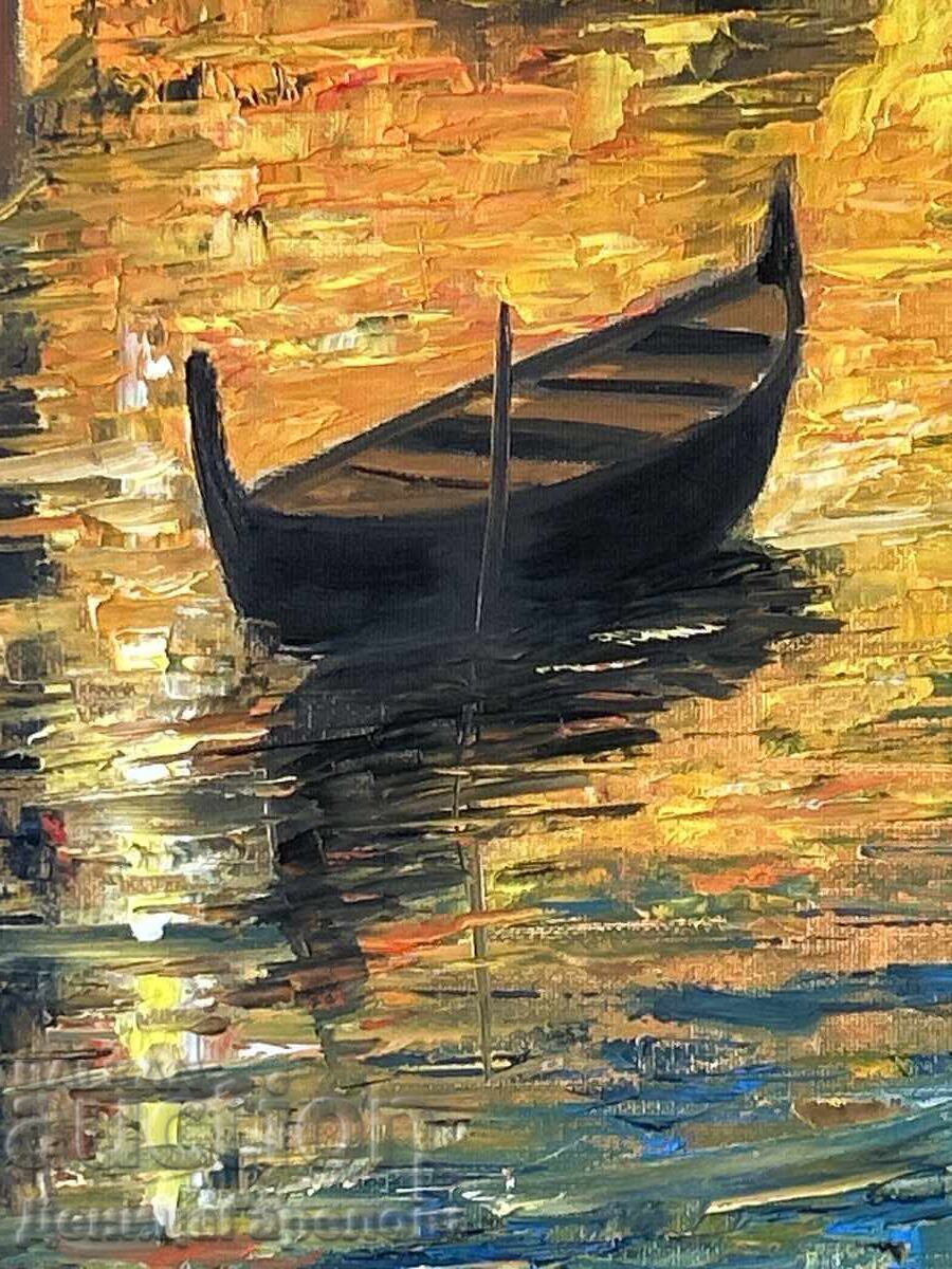 Delivery of Denitsa Garelova painting, framed, 50/60 "The Golden Hour"