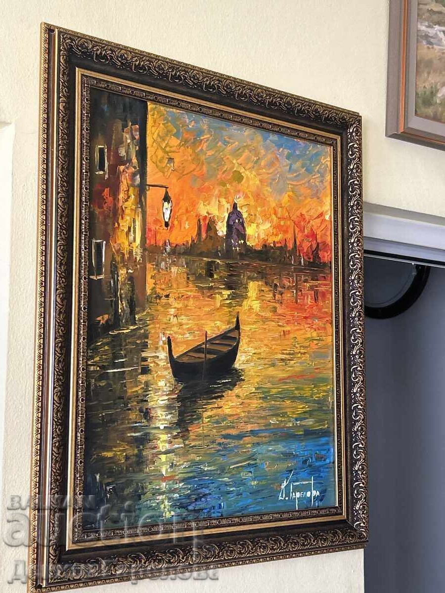 Denitsa Garelova painting, framed, 50/60 "The Golden Hour" - 6