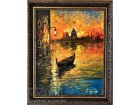 Denitsa Garelova painting, framed, 50/60 "The Golden Hour"