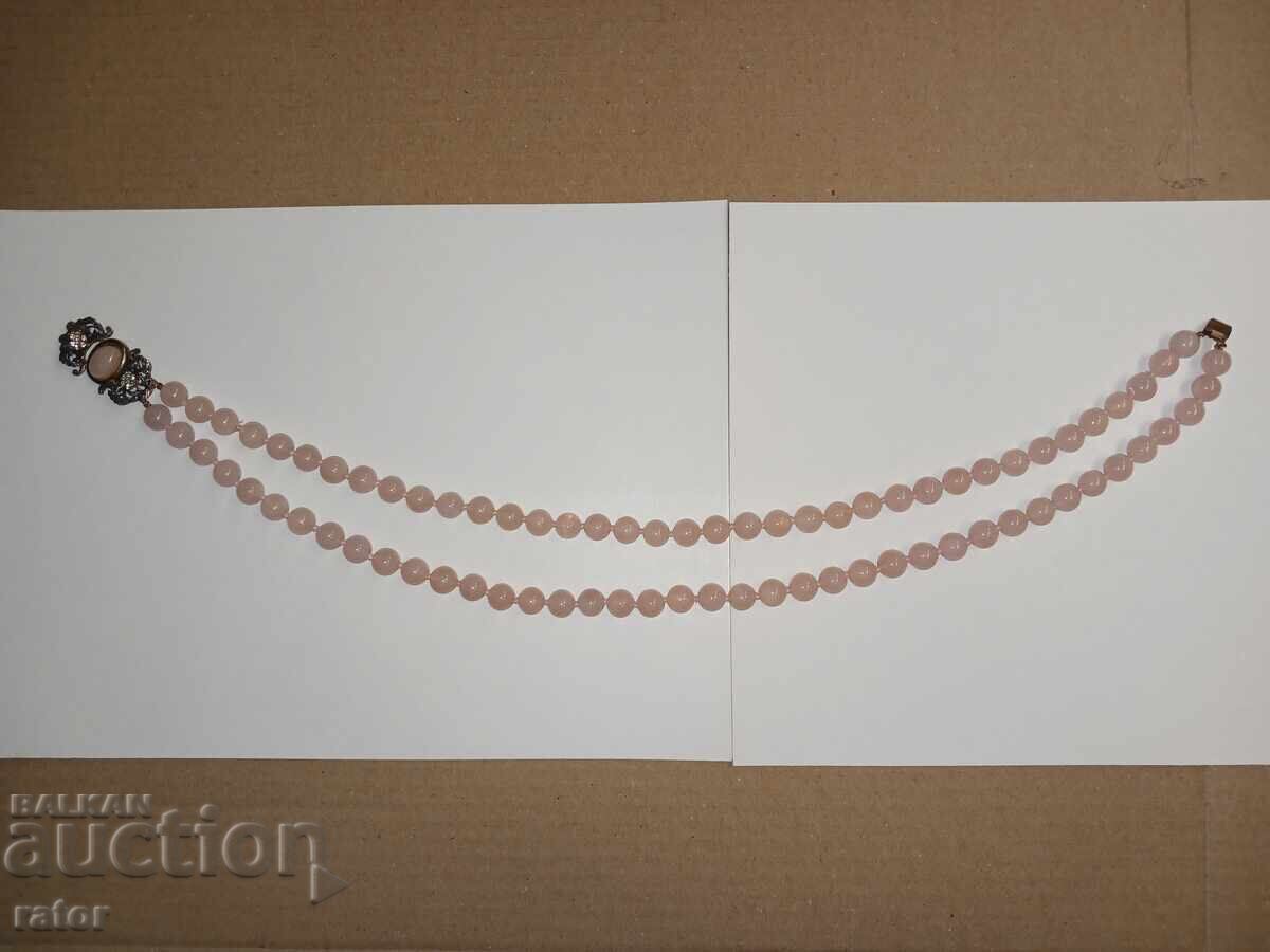 Όμορφο κολιέ - ροζ χαλαζίας, ασήμι, επιχρύσωση με τιμή 75.99 BGN | € 38.85 Όμορφο κολιέ - ροζ χαλαζίας, ασήμι, επιχρύσωση με τιμή 75.99 BGN | € 38.85