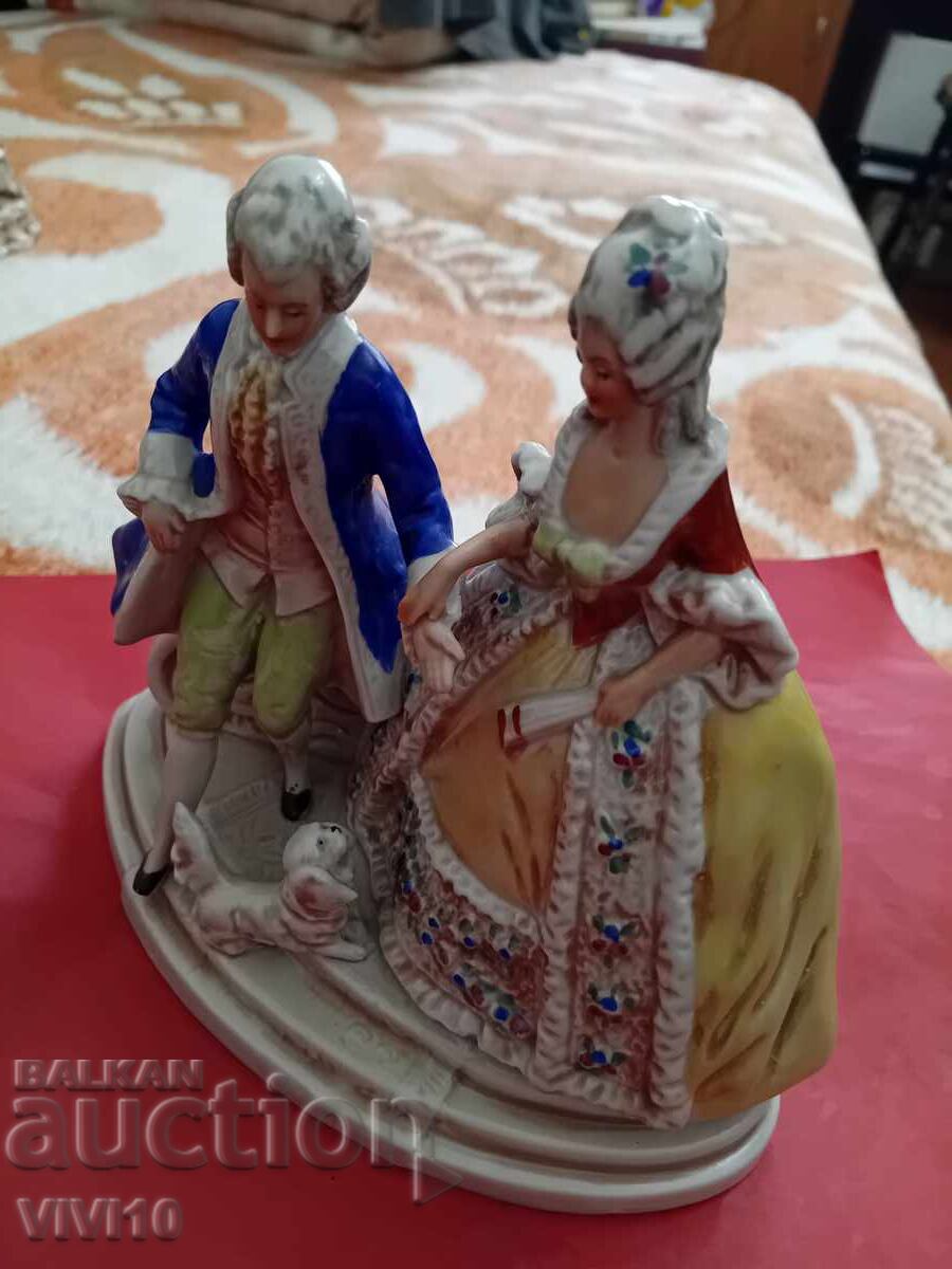 Antique porcelain figure, marked with price 180.00 BGN | € 92.03